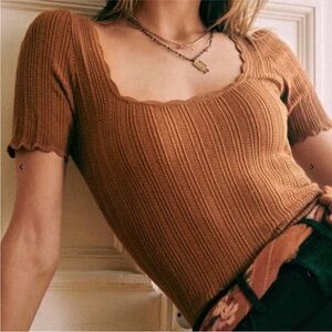 Sezane Anil Knit Scoop Neck Top Size S No Flaws